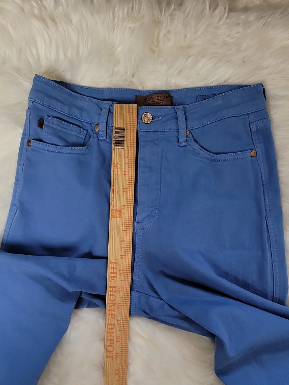 Judy Blue Garment Dyed High Rise Crop Wide Leg Jean Womens 7/28 Sky Blue Preppy